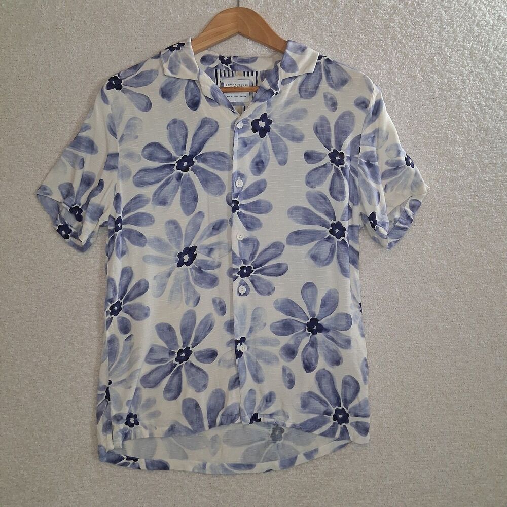 Floral Button Down Shirt Men S Watercolor Summer Vacation Island Resort Travel
